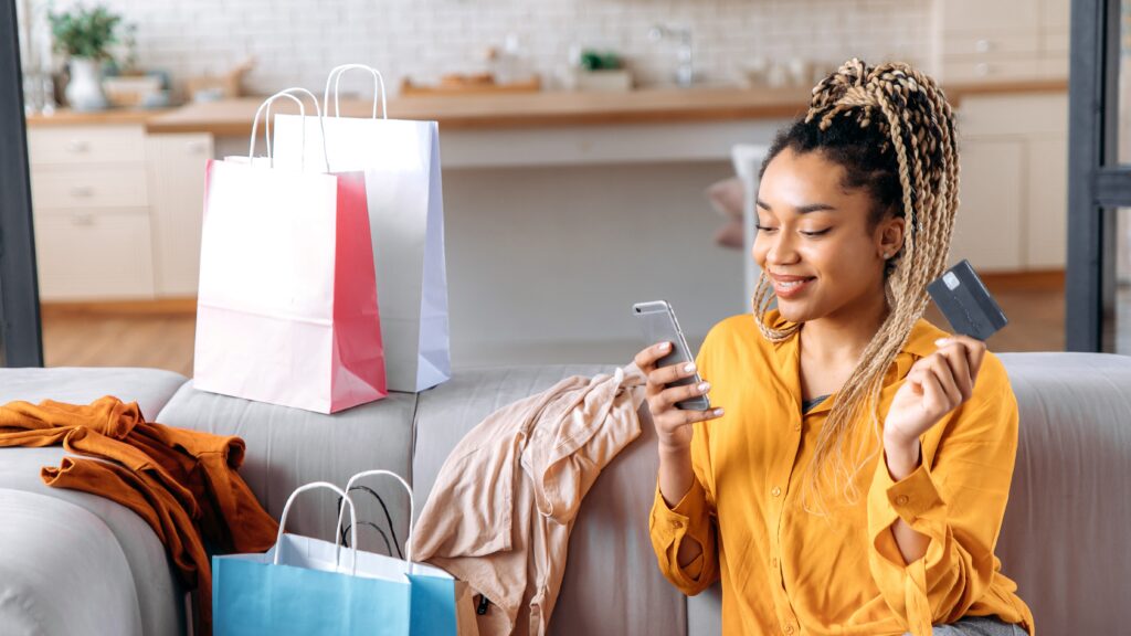 woman shopping online